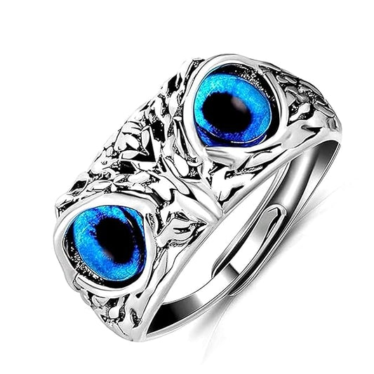 Owl Eye Ring with Crystal – Adjustable Animal Design Fashion Jewelry for Men & Women